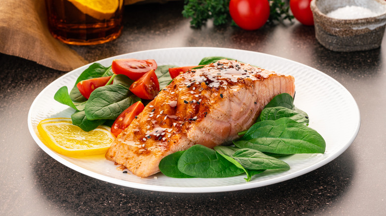 Cooked salmon
