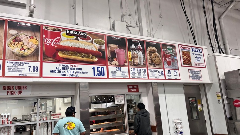 menu at a costco food court