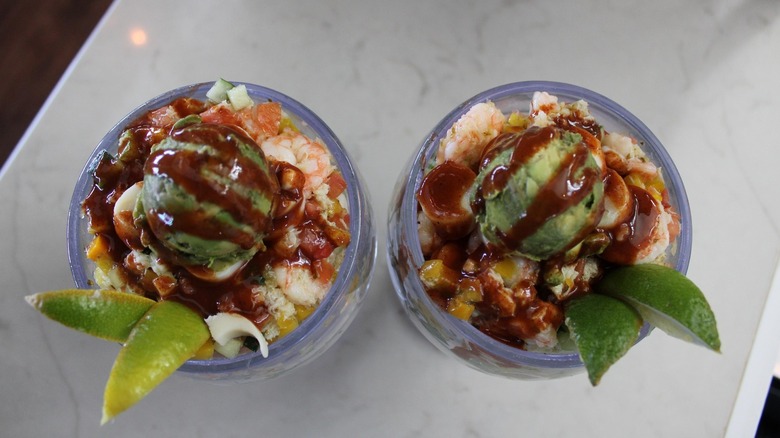 Fish and vegetables with chamoy