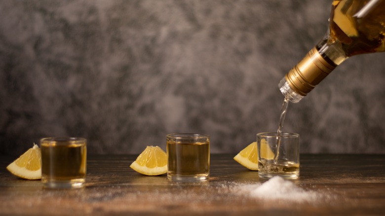 Pouring mezcal