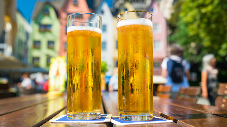 Kölsch beer on table outside