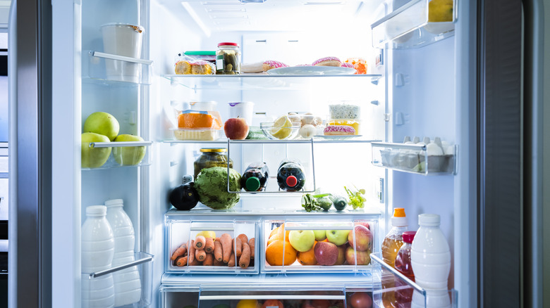 open refrigerator doors