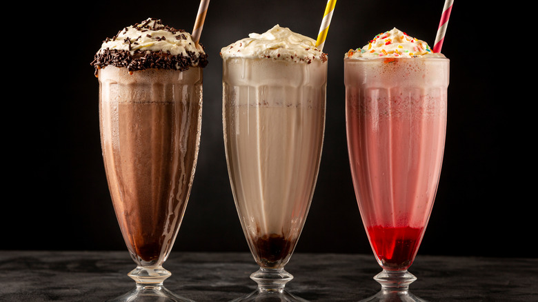 Three milkshakes possibly malted