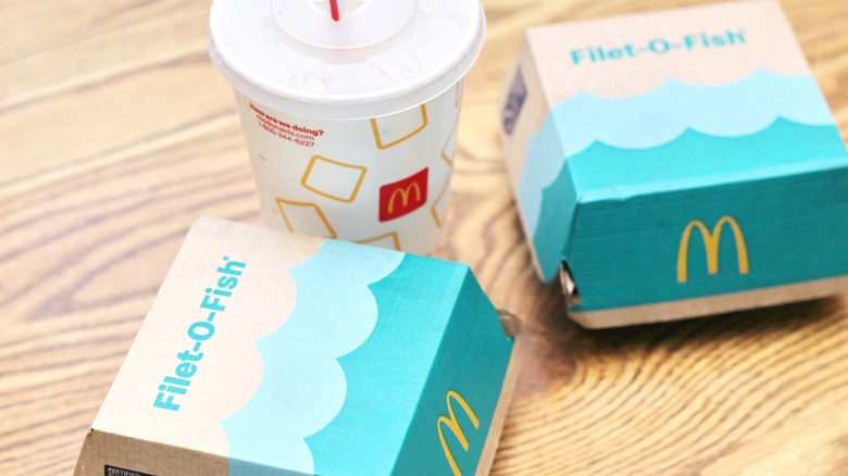 mcdonald's filet-o-fish boxes with drink
