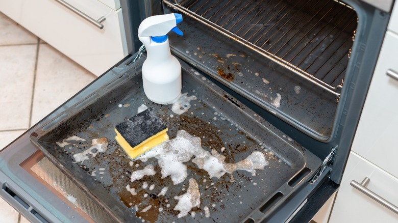 tools for cleaning dirty oven