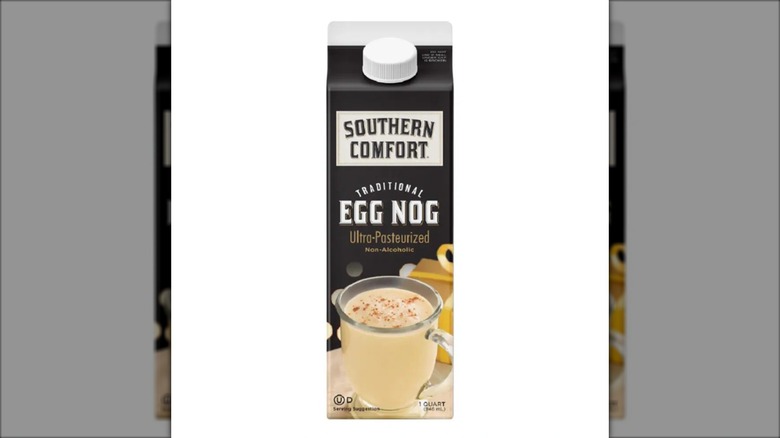 Southern Comfort egg nog in black quart carton