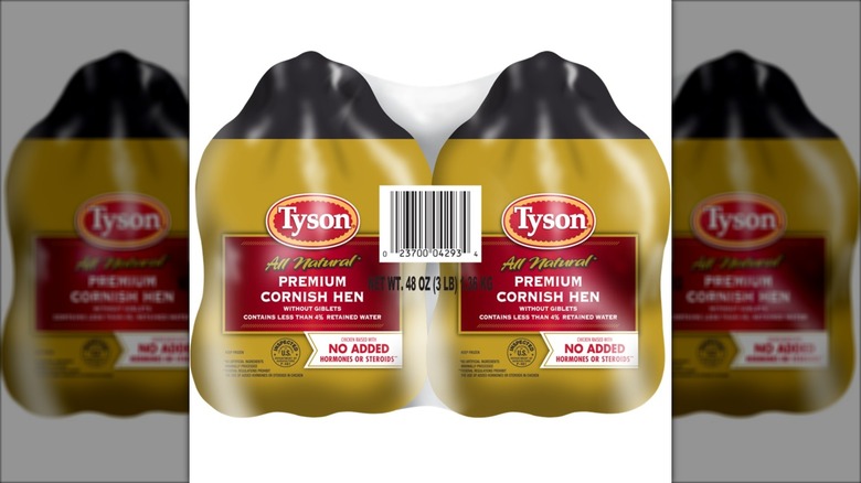 two-pack of cornish hens in wrapping