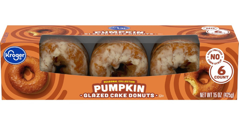 bakery pumpkin donuts in orange box