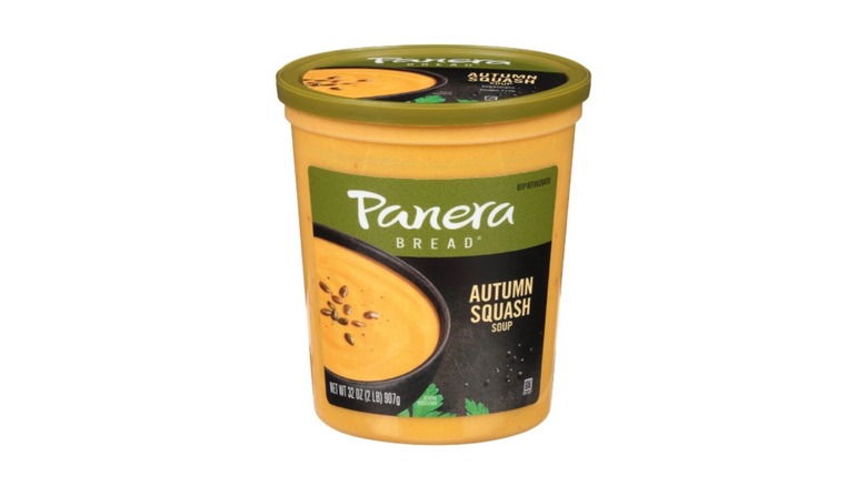 tall container of squash soup