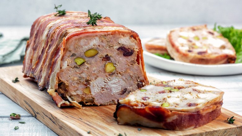 Pork terrine with pistachios.