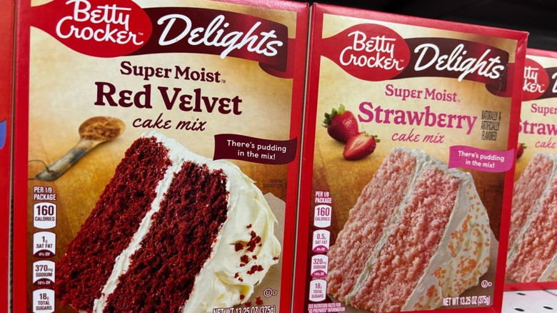 two boxes of betty crocker super moist cake mix