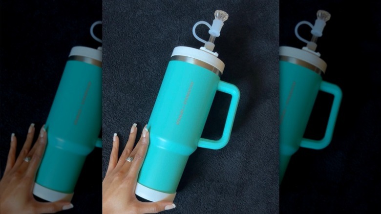 rare tiffany blue stanley with hand