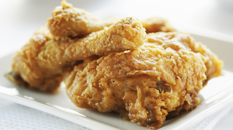 Fried chicken on a platter