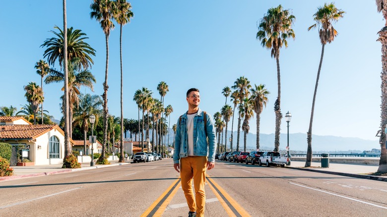man on a california street