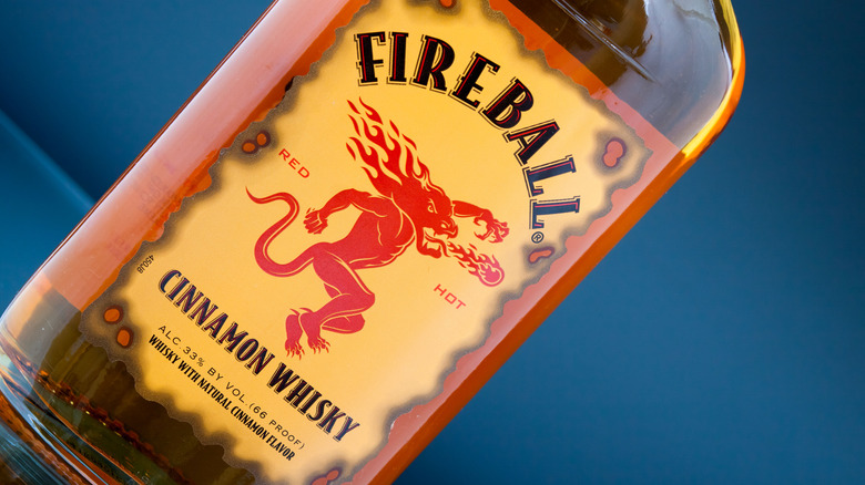 bottle of Fireball Whisky