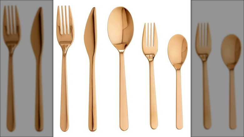 rose gold flatware set from ikea