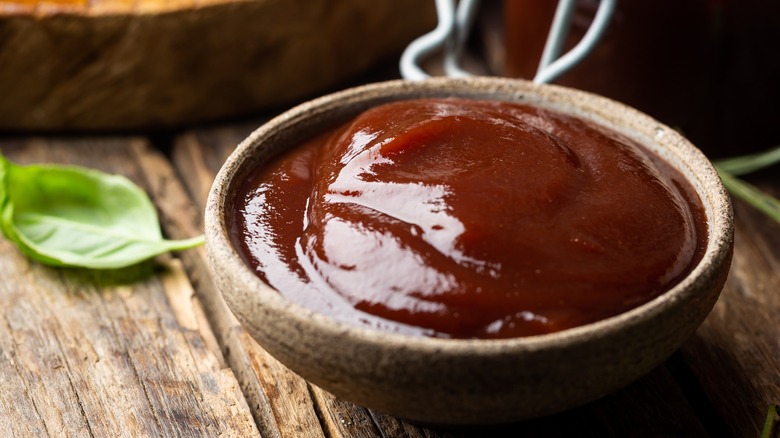 small bowl of BBQ sauce.