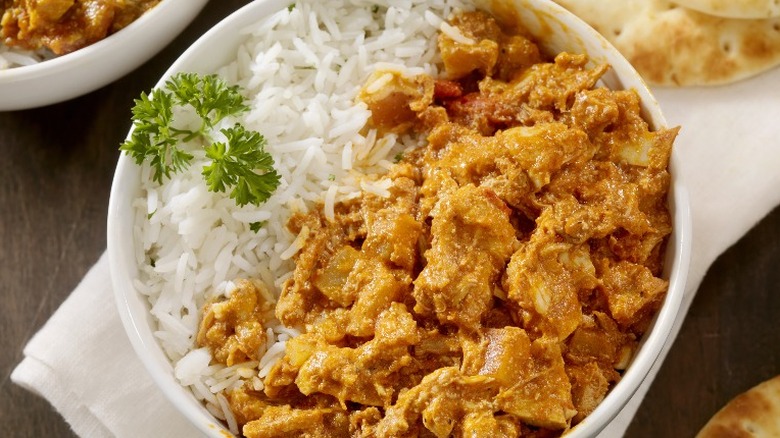 Chicken tikka masala with rice