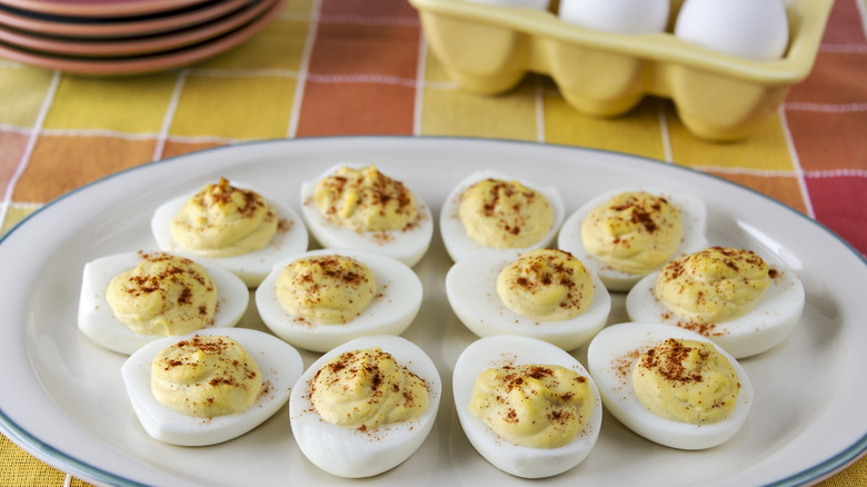 Deviled eggs on a plate