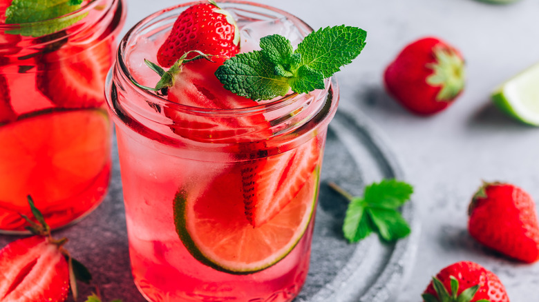 Strawberry infused cocktail