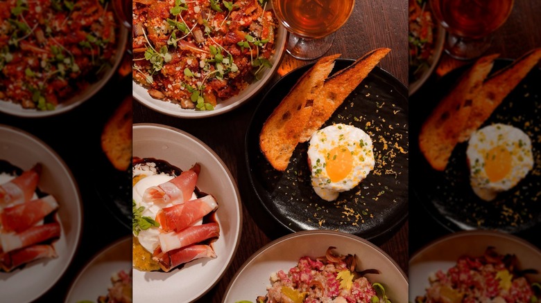 A selection of dishes from iconic Chicago restaurant Italian Village