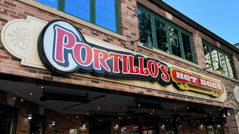 The exterior of a Portillo's restaurant in Chicago